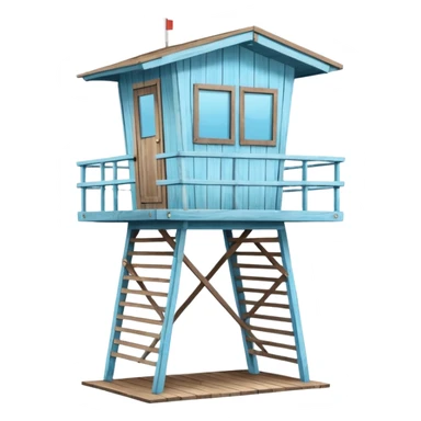 lifeguard tower, in light blue colour sticker
