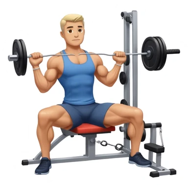 man doing seated cable-rows machine exercise sticker