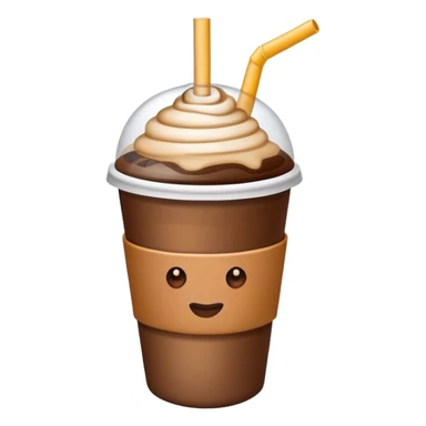 cup of coffee with a straw sticker
