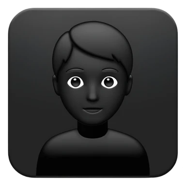 Minimalistic flat vector icon, iOS style, thin black outline on white background. Person silhouette. Black, completely monochrome, matte.  sticker