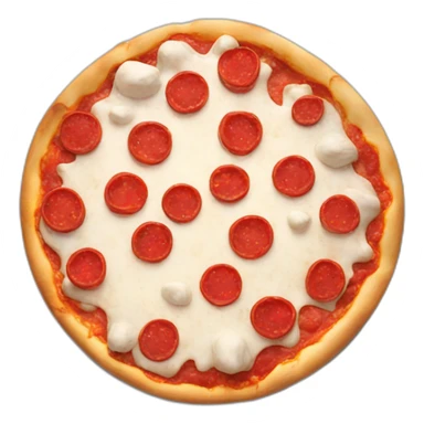 white ghost pizza with red toppings sticker