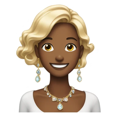 Girls wearing jewelry and smiling sticker