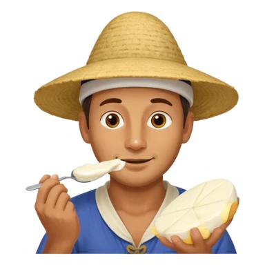 some guy eating 1kg of mozzarella, make it npalese sticker