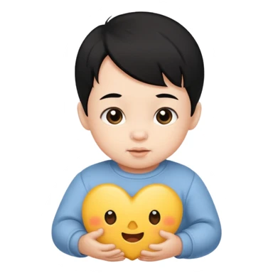 black hair infant 1year old sticker