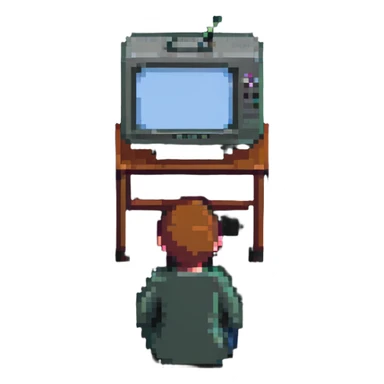 person watching a sci-fi show on TV sticker