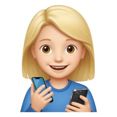 happy child with phone in hand sticker