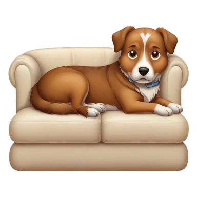 tired dog lying on a sofa sticker