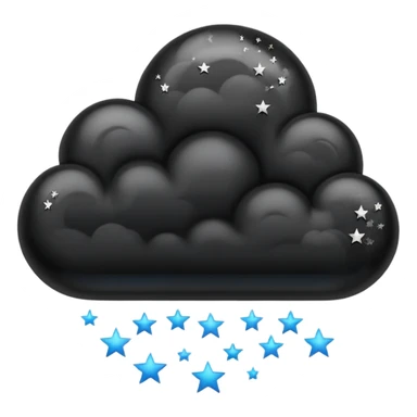 Black cloud with stars sticker