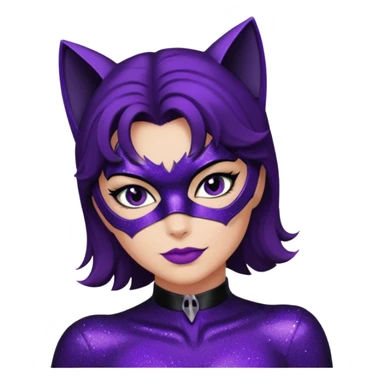glitter purple Cat woman sexy sticker