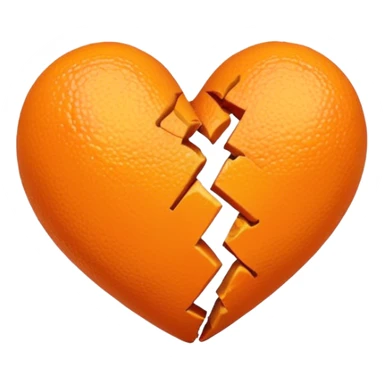 Broken orange heart sticker