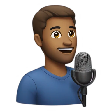 podcast host with microphone sticker