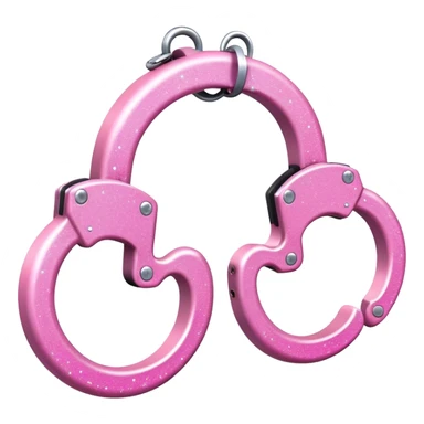 Pink handcuffs with glitter  sticker