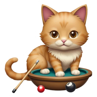 cat playing pool sticker