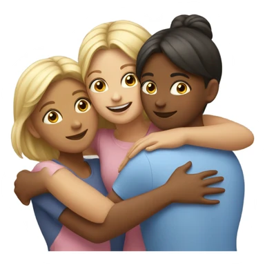 Four girls hugging sticker