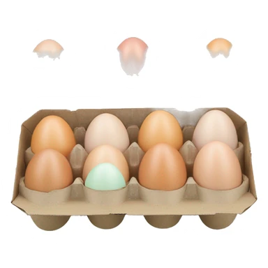 A carton of a dozen of pastel-colored eggs sticker