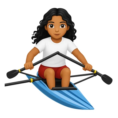 Make the girl's outfit red shorts and a white short-sleeved t-shirt in the style of apple style emojis sticker