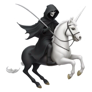 Grim reaper riding a unicorn  sticker