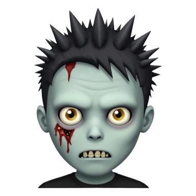 zombie boy with spiky emo hair and black shirt  sticker