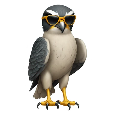 Peregrine falcon with sunglasses sticker