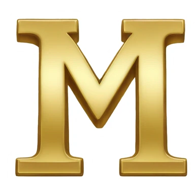Letter M with Gold Plating with transparent background sticker