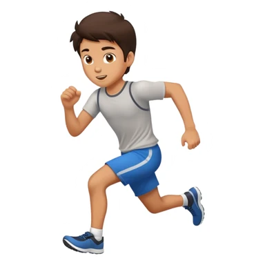 brunette boy running sticker