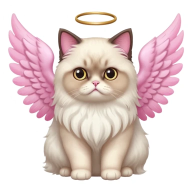 A Himalayan cat with angel wings sticker