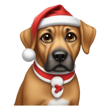 Dog wearing a Santa apron sticker