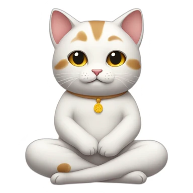 meditating cute cat sticker