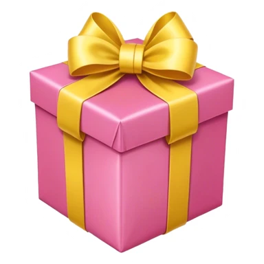 Pink gift with a yellow ribbon sticker