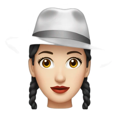 Angela White with hat sticker