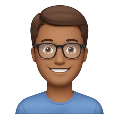 a young dad with brown hair, light skin color, with rectangular glasses, without beard sticker