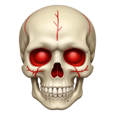 Skull With border red outline  sticker