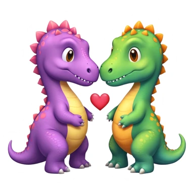 2 dinosaurs love sticker