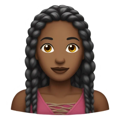 black woman with long braids and lashes sticker