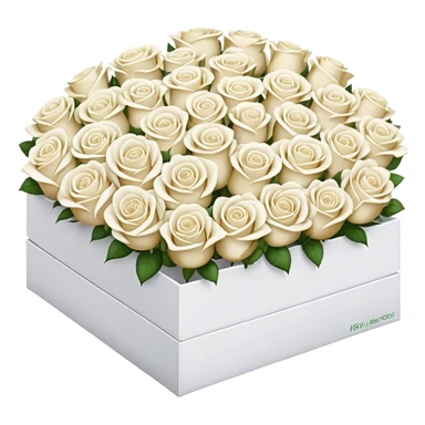 box of white roses sticker