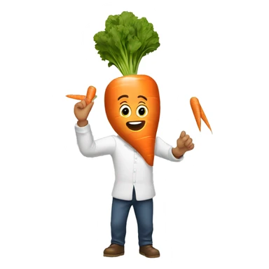 Man throwing up carrots  sticker