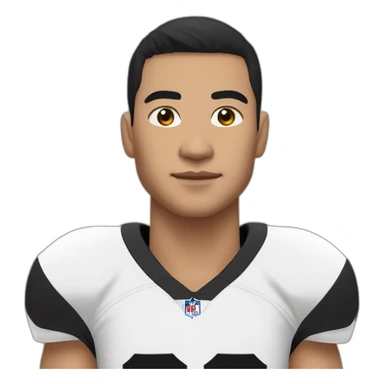 linebacker asian with black jersey sticker