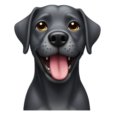 Dark Grey dog with tongue out sticker