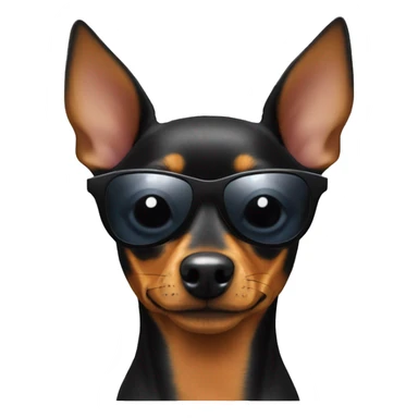 miniature pinscher with sunglasses sticker