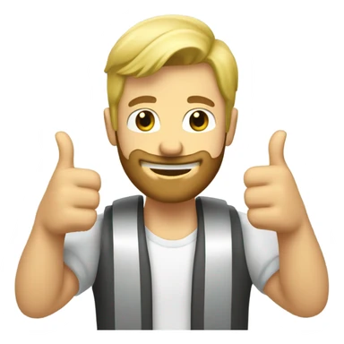 Blond guy with beard giving thumbs up sticker