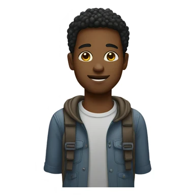 homem negro com duas crianças sticker