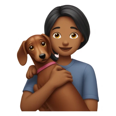 Me hugging my dachshund dog sticker