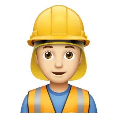 construction hat without guy, front facing transparent sticker