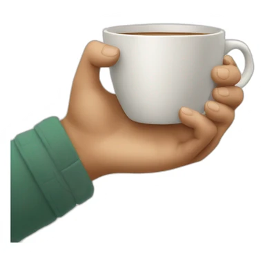 hand holding a cup sticker