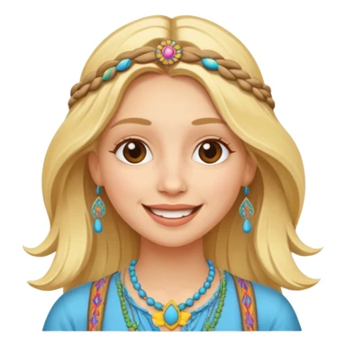 Hippie blonde joyeuse libre liberté sticker