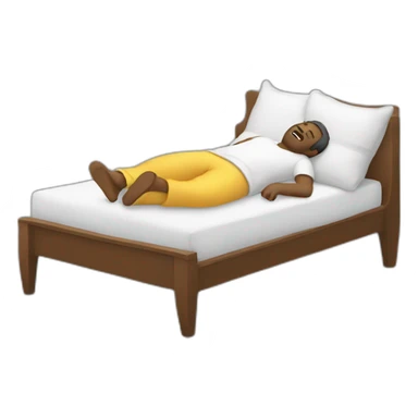 Man sleeping on bed sticker