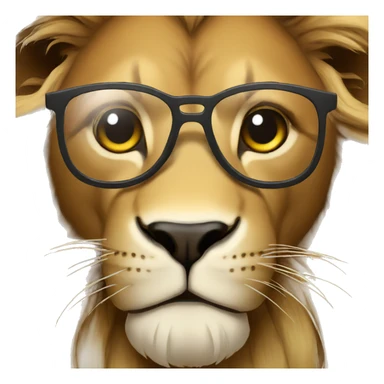 content creator lion with glasses sticker