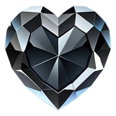 Crystals black heart 3D  sticker