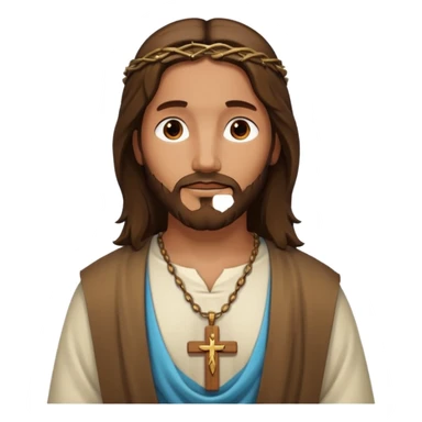 Jésus avec un collier avec une croix sticker