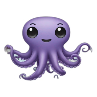 cute kraken hanging a white flag sticker